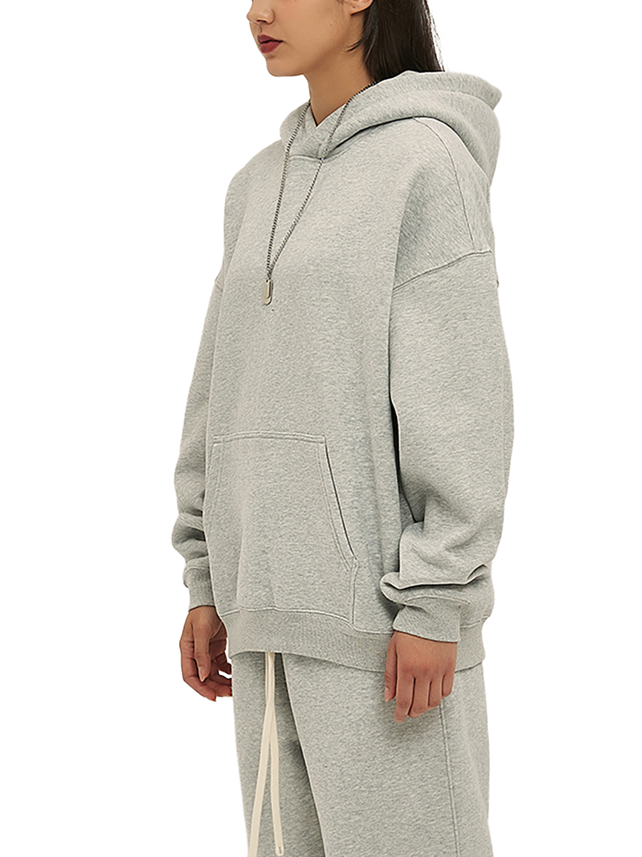 【あすつく】 Gray)Streetwear Unisex Oversized Solid Color Fleece Hoodie Nintendo Switch